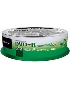 Sony 25DPR47PP DVD+R Recordable and Ink-Jet Printable (25 Disc Spindle)