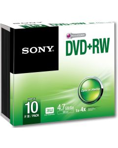 Sony 10DPW47R2 4X 4.7 GB DVD plus RW Discs 10-Pack (Discontinued by Manufacturer)